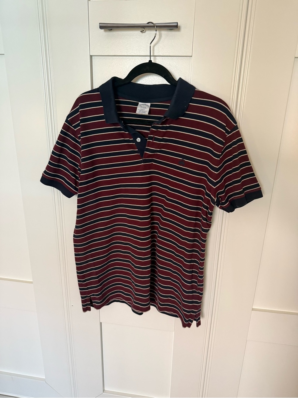Brooks Brothers Striped Polo in Navy and Burgundy